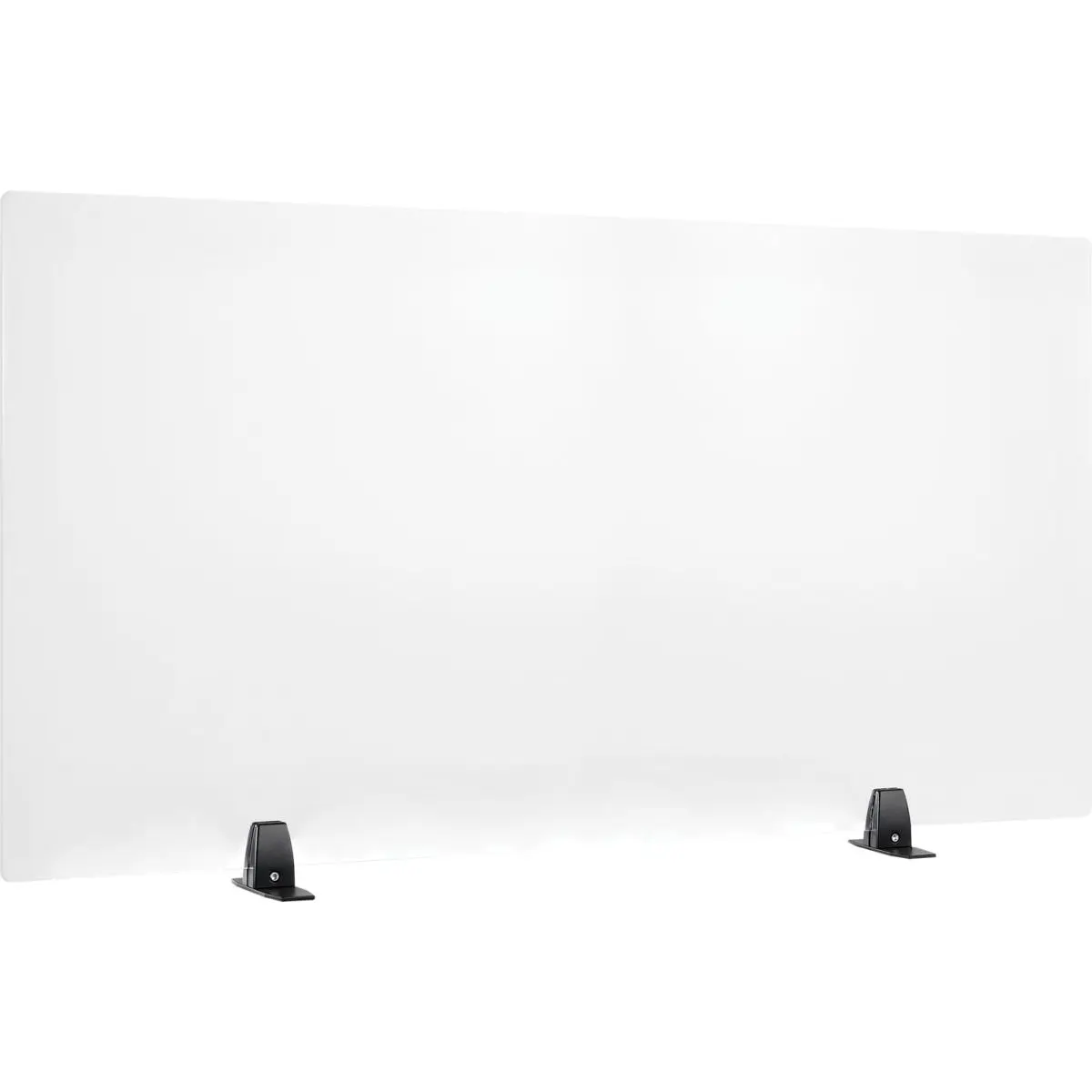 Global Industrial 695844 24 x 48 in. Interion Freestanding Clear Frameless Desk Divider