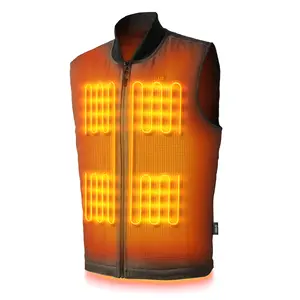 Ibex Men's Heated Workwear Vest - Cotton Techwear with LED Lighting Design, Front Zipper, and Adjustable Fit for Workwear