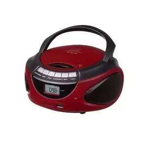 All-in-One M-Amazup Music Player: Plays CDs, streams via Bluetooth, tunes to AM/FM radio, supports USB/TF and AUX, features dual stereo sound, AC/battery power, and a portable handle for any room or outdoor adventure