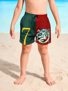 Fun Rabbit Football Shorts, Drawstring, Casual Sporty Quick Dry Breathable, Slim Fit Beach Shorts