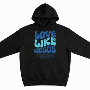 oversize cotton Love Like Jesus Hoodie shirt Christian Jesus Preppy Christian John 13:34 Christian Merch Jesus is King Tee Bible Verse Top Trending y2k fashion Casual