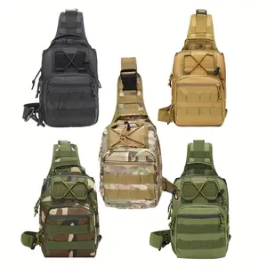 Upgraded version of tactical chest bag designed for outdoor enthusiasts, featuring MOLLE system, tactical pouch, multiple pockets small chest pack, suitable for everyday carry, outdoor activities, tactical missions, hiking, hunting, fishing.Christmas Gift
