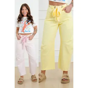 Restock! Wash High Waist Barrel Pants with Belt