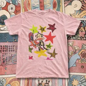 Pink Paul Frank Graphic Baby Tee With A Funky Design