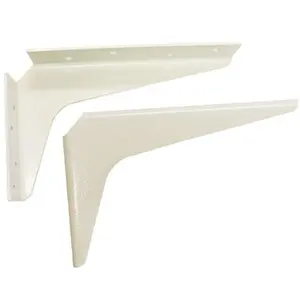 212 MAIN Heavy Duty Steel Wall Mounting Brackets - 8x12 in White Metal, Reversible Legs, Sturdy Bracket for Shelf Work Station