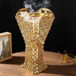 Lattice Crystal Drill Iron Incense Burner, Incense Holder, Middle Eastern Metal Charcoal Incense Burner, Arabic Decorative Ornament, Elegant Home Decoration