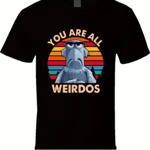 Custom Men's T-Shirt, Comfortable and Stylish 'You Are All Freaks' Sam Eagle Puppet T-Shirt Casual Short-Sleeve Men's T-Shirts Graphic Tees Classic Cotton Tee Comfort Wear Fun Shirts