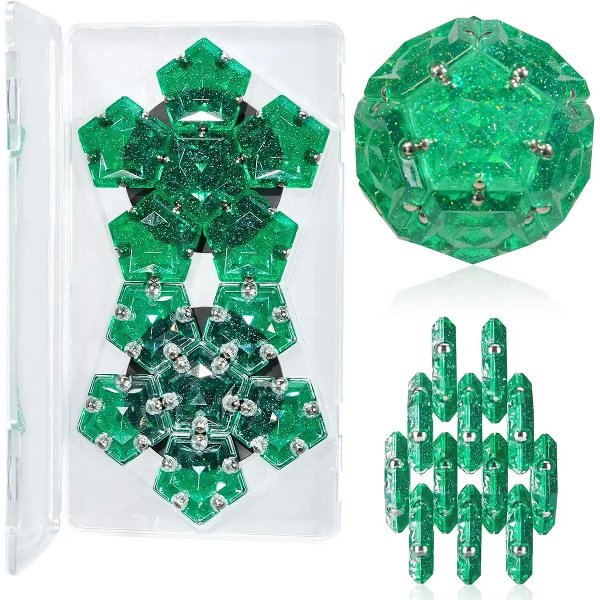 Holographic Glitter Crystal Green