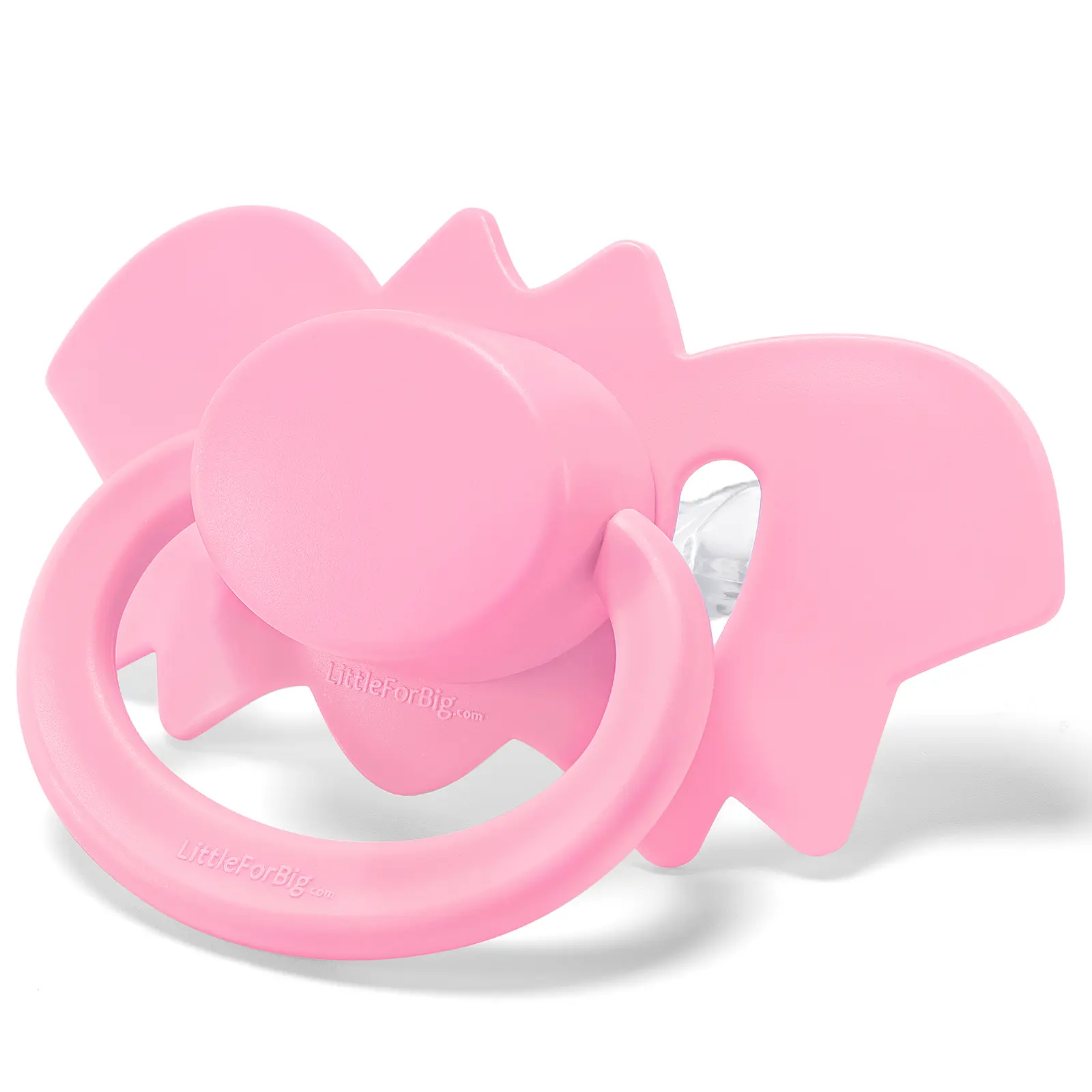 LittleForBig Generation-2 Bigshield Bat-Shaped Pacifier - Blush Pink, Fully Detachable Parts for DIY Customization, Bold Fashion Accessory