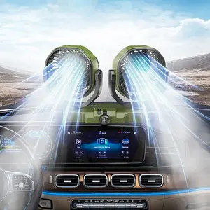 360° Dual-head Adjustable Car Fan, USB Powered Car Fan, USB Cooling Fan, Adjustable Wind Speed Fan for Car, Truck, Van, Home, Office, USB Fans