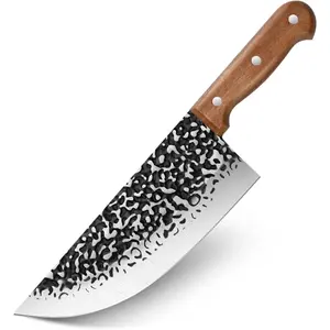 Handle Forged Hammer Cutting Knife, Forged Bone Scraper, Butcher's Skinning Knife, Household Sharp Cutting Knife Blade Meat Steel multi-purpose knife