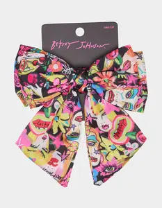 OVERSIZED BOW CLIP BLACK MULTI