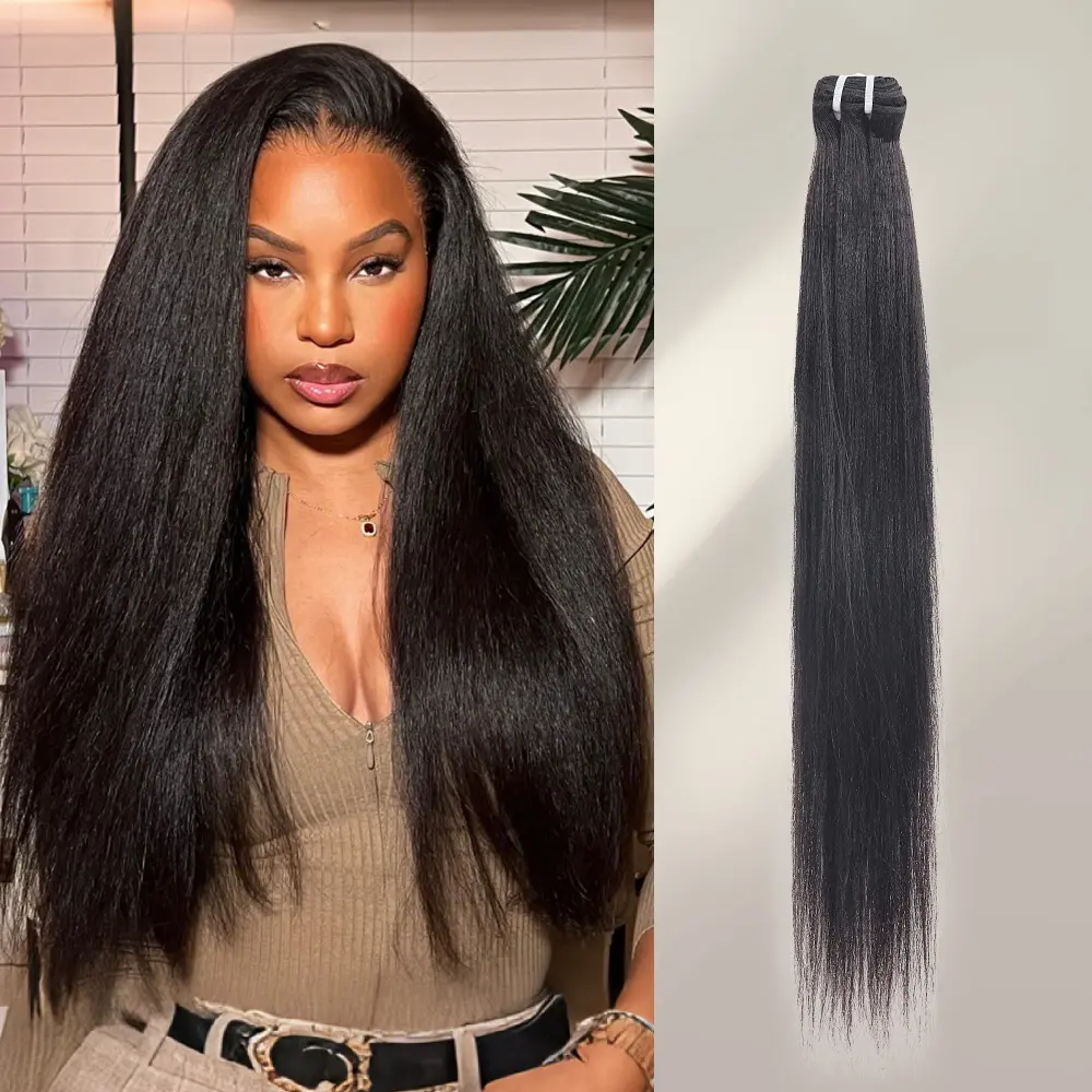 100% real hair is smooth and light. Yaki straight hair bundle is extended.