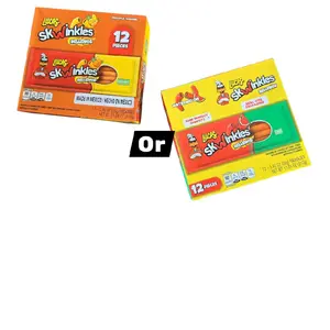 Lucas SkWinkles Rellenos Pineapple Tamarind Flavored Hot Candy Strips with Tamarind Filling 12 Pieces Real Size Packaging