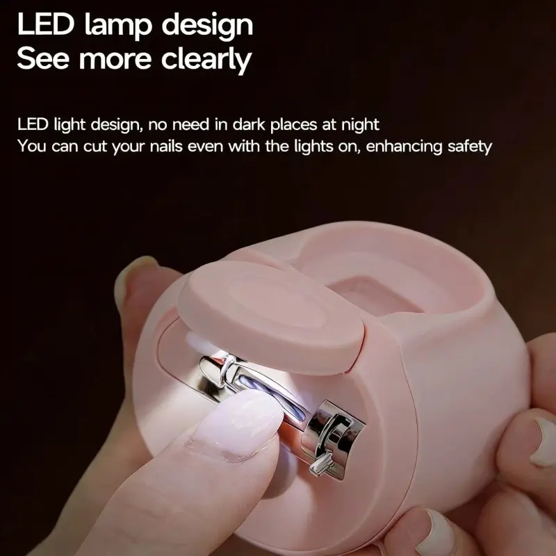 Multifunctional two-in-one LED nail clipper and polisher CH-701, equipped with a 2.5x magnifying glass, debris collector, silent 40-decibel motor, USB charging, with anti-cut protection, suitable for both men and women, and suitable as a holiday gift.