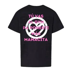 Mamacita Tu Vas Al Gym Pump Cover Women's Gym T-Shirt by Belica Fit (Pink Letters)