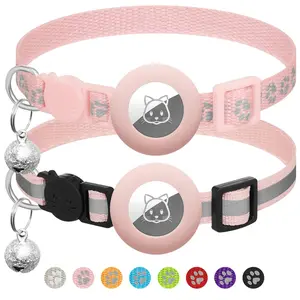 2 Pack Adjustable Reflective Cat Collar with Bell, Airtag Compatible, Safe Buckle for Boys & Girls, Pet Supplies, Gifts (no Airtag)