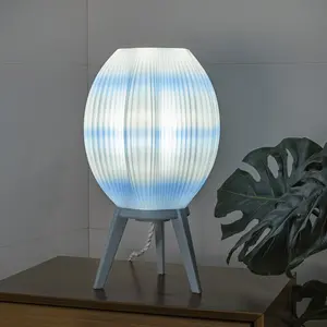 JONATHAN Y Wavy Modern Contemporary Plant-Based PLA 3D Printed Dimmable LED Table Lamp , for bedroom, living room, foyer, hallways, dining room, dorms