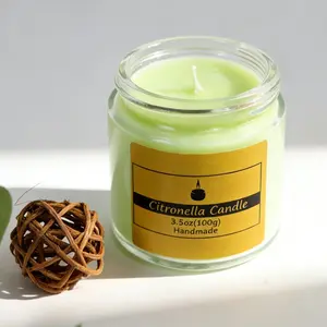 Lemongrass Candle, Plant Wax Essential Oil Home Use, Gentle Lemongrass Scented Candle, Solid Form, Ideal for Indoor Aroma