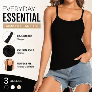 Anti-pilling outer-wear camisole,tummy control design,built-in bra with no need for extra underwear,multiple colors available.Matches denim shorts,maternity camisole top,suitable for petite girls,hides armpit fat,multi-way wearable one-piece garment