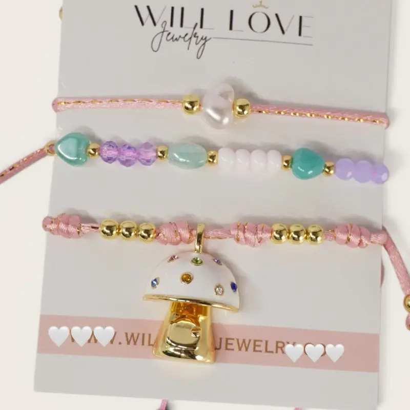 Candy Mushroom Bracelet Set