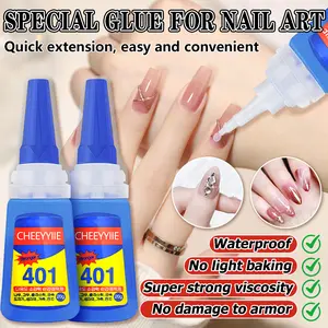 [Quick-Dry]Quick-Dry Waterproof Nail Glue | Large Capacity | Strong Adhesive Gel | for Press-On Nails, False Nails & Nail Art | Salon Professional Quality | Long-Lasting | 401 Super Firm Formula