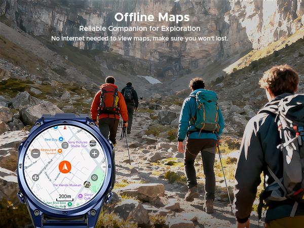 Anywise W1 Pro Waterproof Sport Smartwatch, 1.43" AMOLED Touchscreen Display, 170+ Sports & Workout Modes, Dual-Band GPS Tracking, 5ATM Waterproof Smartwatch