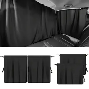 4pcs Car Privacy Curtain Set, Car Shade Curtains, Car Sunshade, Oxford Material, with Rear Seat and Side Window Drapes, Storage Pockets for Sedans and SUVs, Car Window Shades