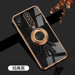 For Xiaomi k30 6D Astronaut Electroplated Ring Stand Phone Case HNTKR-0153
