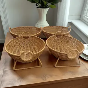 4pcs hand woven storage baskets/display plates/storage baskets/harvest baskets/storage baskets/housewarming gifts/party homes/camping living rooms, gardens, and courtyards that can be used/novel designs//American Carnival/Super Bowl/Christmas