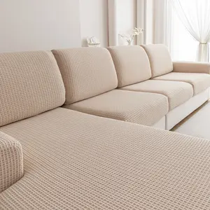 1pc Plaid Elastic Sofa Seat Cover, Modern Anti-Slip Design, Reusable Living Room Couch Protector for L-Shaped and 1-4 Seater Sofas