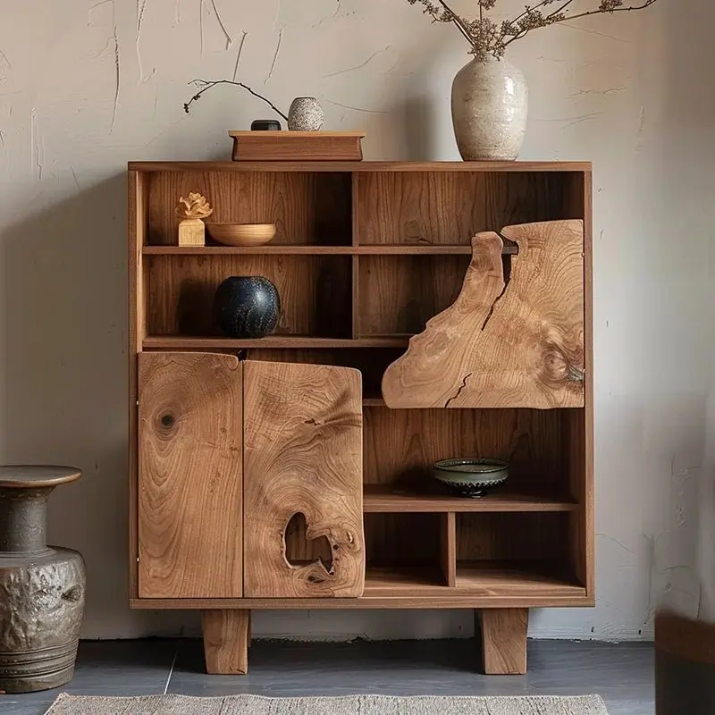 Verve Luxury Nordic Wood Accent Display Cabinet - Multi-Size Rectangular Self-Contained Single Unit Interior Craft Living Room Corner Shelf Vitrina Cupboard Furniture