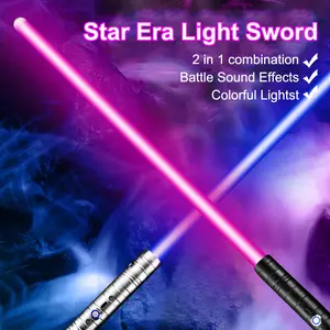 Light Saber 2 Pack  Cosplay Toy Metal Hilt FX Sound Mode  2-in-1 Lightsaber Double-Bladed FX Dueling Light Sword