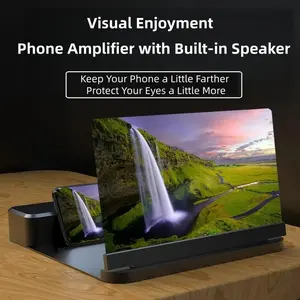 Must-Have for Watching TV Phone Screen Magnifier Ultra-HD Large Screen Blue Light Blocking with Bluetooth Speaker Lazy Stand Visual Enjoyment