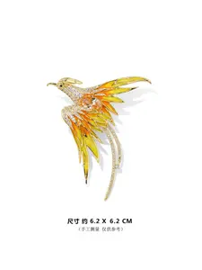 High-end and fashionable Chinese-style phoenix brooch for women, with a unique and elegant design, suitable for coats and cardigans, a pin with a sense of design, Fashion Accessory