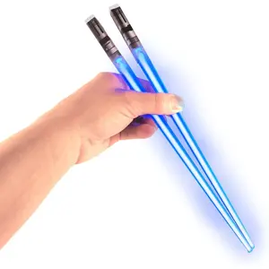 Lightsaber Chopsticks Light Up - LED Glowing Reusable Sushi Light Sabers Chopstick Set