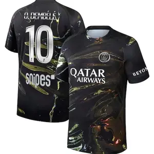 Unisex Soccer/Football Paris Saint-Germain Club O.Dembélé 10 2025/26 Night Edition Stadium Replica Jersey - Black