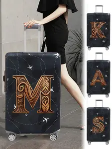 Letter Pattern Luggage Cover, Stretch Luggage Protector, Baggage Dust Case Cover, Travel Organizer for 18-32 Inch Suitcase