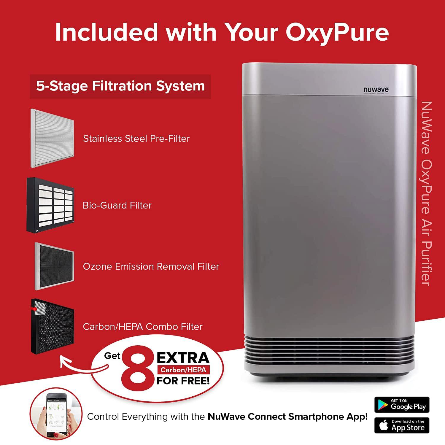 Nuwave OxyPure Smart Air Purifier with 4 Extra Filters