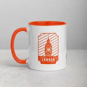 London Mug with Color Inside - Orange