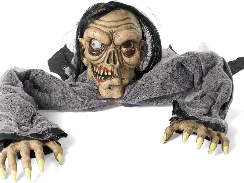 Halloween Animated Zombie Groundbreaker with Decayed Face Halloween Animatronic