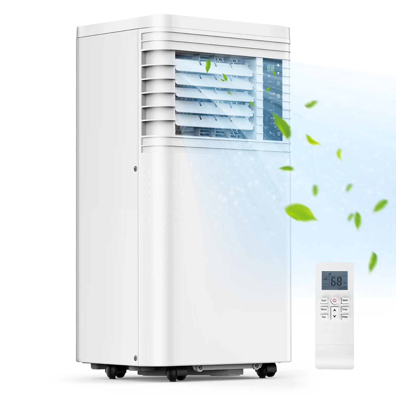 COWSAR 8,000 BTU Portable Air Conditioners Cool Up to 350 Sq.Ft, 4 Modes Portable AC with Remote Control, LED Display, 24Hrs Timer, Installation Kits