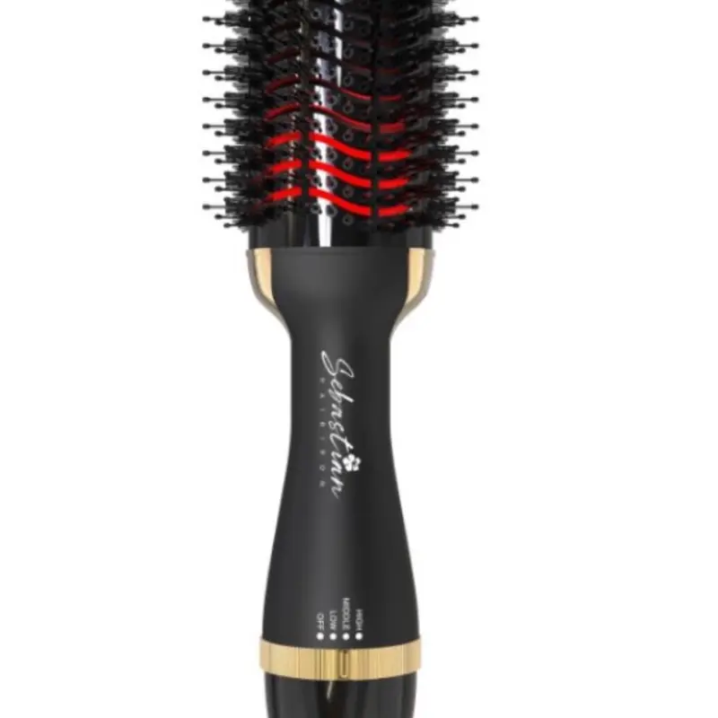 Sebastian Infrared Hot Air Brush Dryer Combo Hair Dryer, Professional Anti-Frizz Heat-Styling Heated Compact Brush for At-Home Blowout Hair Styling, All Hair Types, Straightening