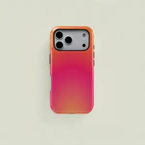 Orange gradient stylish pattern protective case, sturdy and durable 2-in-1 case, compatible with iPhone 17/16/15/14/13/12/11 Pro Max/Plus/Pro, Samsung Galaxy S25/S24/S23 Ultra series, simple and stylish phone case.