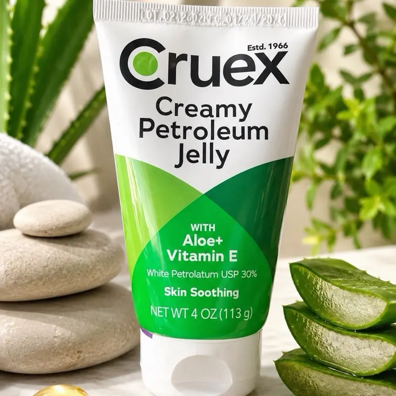 Creamy petroleum jelly with aloe vera and vitamin E, white petroleum USP 30%-skin soothing-113 g