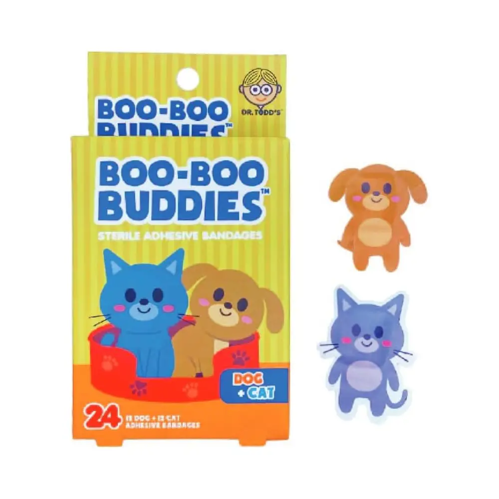 (Dog + Cat) Boo Boo Buddies Kids Adhesive Bandages, Kids Self-Adhesive Sterile Bandages Pack for Toddler Girls & Boys, Adults First Aid, Protect Scrap