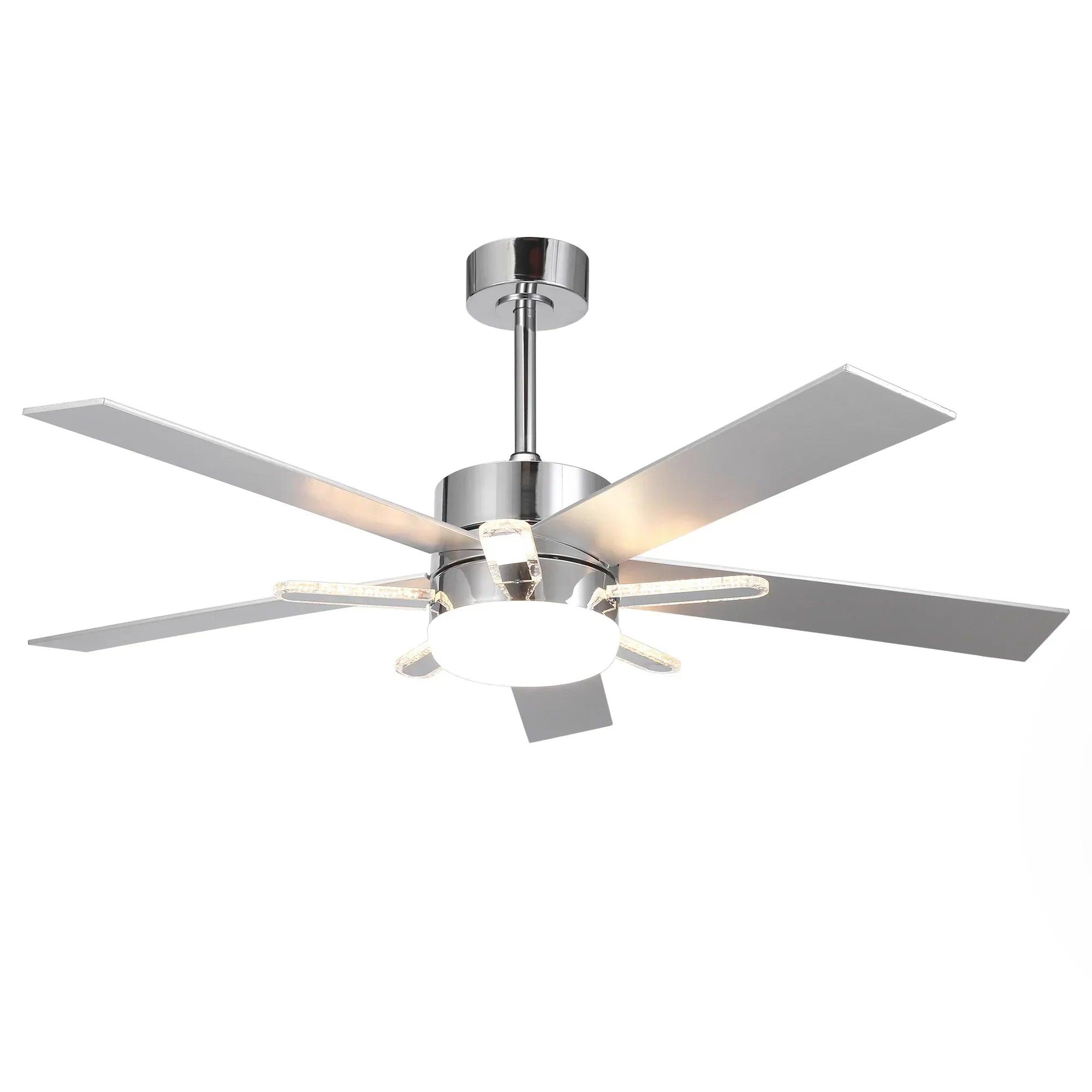 52" Modern Ceiling Fan Double-sided Blades with Main & Side LED Light Downrod Mount 52" Modern Ceiling Fan Double-sided Blades with Main & Side LED Light Downrod Mount