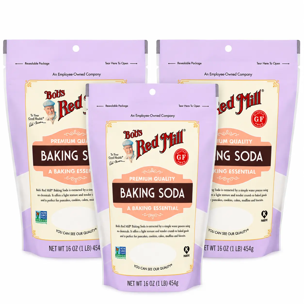 Bob's Red Mill Natural Baking Soda, 3-Pack, 1 lb (454 g)