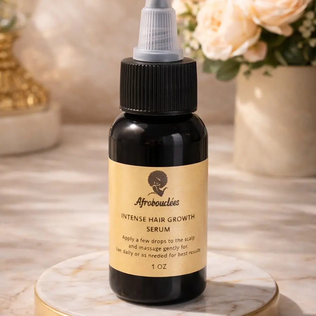 Afroboucles Intense Hair Growth Serum - Travel Size 1 oz for Enhanced Scalp Care