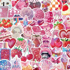 50 Vintage Y2K Stickers Set for Cups Phones Notebooks Luggage DIY Wall Decals, Retro Style Adhesive Decorations